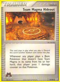 Team Magma Hideout card from Team Magma vs Team Aqua, number 83/95