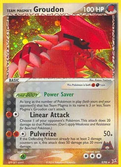 Team Magma's Groudon card from Team Magma vs Team Aqua, number 9/95