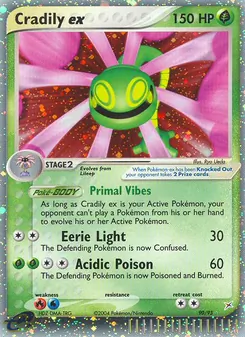 Cradily ex card from Team Magma vs Team Aqua, number 90/95