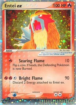 Entei ex card from Team Magma vs Team Aqua, number 91/95