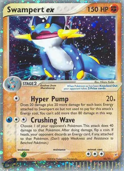 Swampert ex card from Team Magma vs Team Aqua, number 95/95