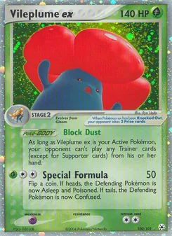 Vileplume ex card from Hidden Legends, number 100/101