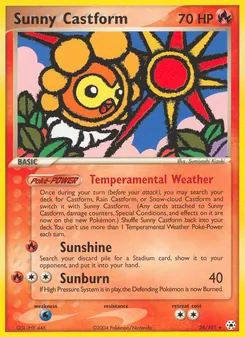 Sunny Castform card from Hidden Legends, number 26/101