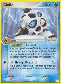 Glalie card from Hidden Legends, number 34/101