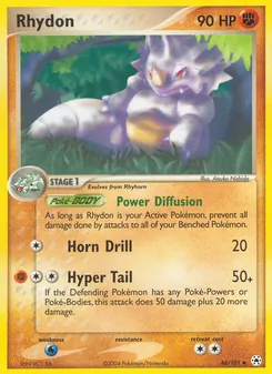 Rhydon card from Hidden Legends, number 46/101