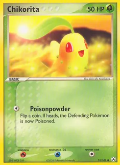 Chikorita card from Hidden Legends, number 55/101