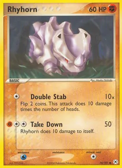 Rhyhorn card from Hidden Legends, number 70/101