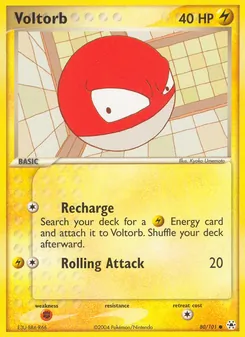 Voltorb card from Hidden Legends, number 80/101