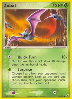 Zubat card from Hidden Legends, number 83/101