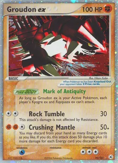 Groudon ex card from Hidden Legends, number 93/101