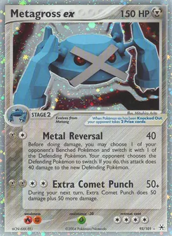 Metagross ex card from Hidden Legends, number 95/101