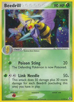 Beedrill card from FireRed & LeafGreen, number 1/112