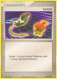 Switch card from FireRed & LeafGreen, number 102/112