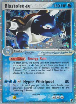 Blastoise ex card from FireRed & LeafGreen, number 104/112