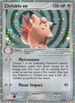 Clefable ex card from FireRed & LeafGreen, number 106/112