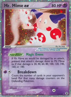 Mr. Mime ex card from FireRed & LeafGreen, number 111/112