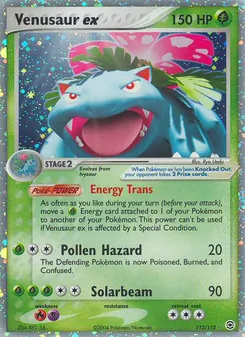 Venusaur ex card from FireRed & LeafGreen, number 112/112