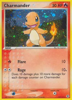 Charmander card from FireRed & LeafGreen, number 113/112