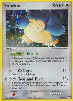 Snorlax card from FireRed & LeafGreen, number 15/112