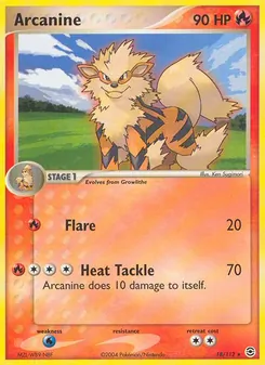 Arcanine card from FireRed & LeafGreen, number 18/112