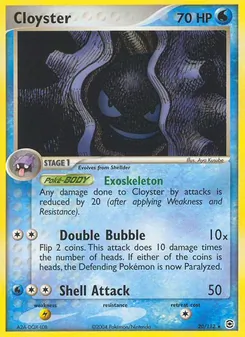 Cloyster card from FireRed & LeafGreen, number 20/112