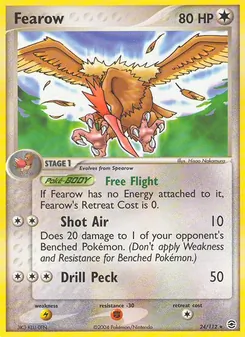 Fearow card from FireRed & LeafGreen, number 24/112