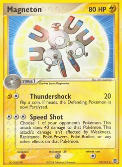 Magneton card from FireRed & LeafGreen, number 27/112