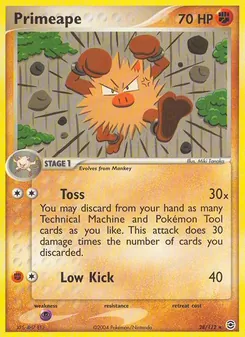 Primeape card from FireRed & LeafGreen, number 28/112