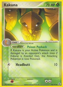 Kakuna card from FireRed & LeafGreen, number 36/112