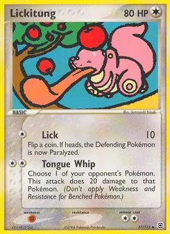 Lickitung card from FireRed & LeafGreen, number 37/112
