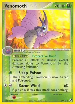 Venomoth card from FireRed & LeafGreen, number 49/112