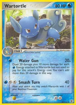 Wartortle card from FireRed & LeafGreen, number 50/112