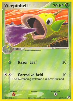 Weepinbell card from FireRed & LeafGreen, number 51/112