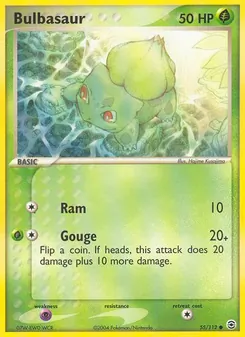 Bulbasaur card from FireRed & LeafGreen, number 55/112