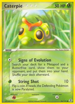 Caterpie card from FireRed & LeafGreen, number 56/112