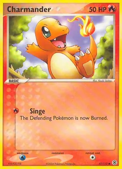 Charmander card from FireRed & LeafGreen, number 57/112