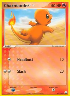 Charmander card from FireRed & LeafGreen, number 58/112