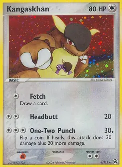 Kangaskhan card from FireRed & LeafGreen, number 6/112