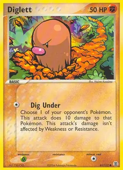 Diglett card from FireRed & LeafGreen, number 61/112