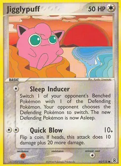 Jigglypuff card from FireRed & LeafGreen, number 65/112
