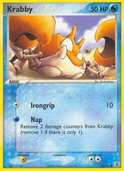 Krabby card from FireRed & LeafGreen, number 66/112