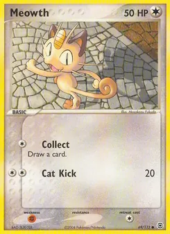 Meowth card from FireRed & LeafGreen, number 69/112