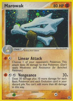 Marowak card from FireRed & LeafGreen, number 7/112