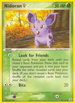 Nidoran♀ card from FireRed & LeafGreen, number 70/112