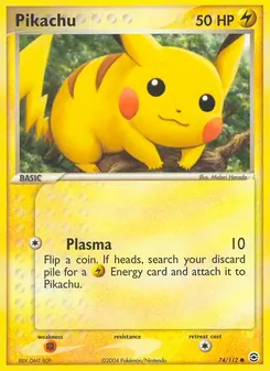Pikachu card from FireRed & LeafGreen, number 74/112