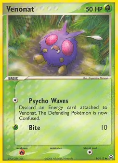 Venonat card from FireRed & LeafGreen, number 84/112