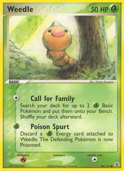 Weedle card from FireRed & LeafGreen, number 86/112