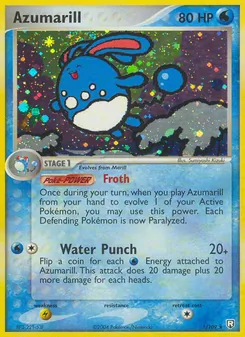 Azumarill card from Team Rocket Returns, number 1/109