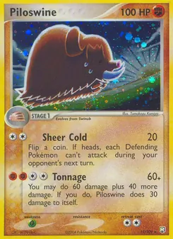 Piloswine card from Team Rocket Returns, number 13/109