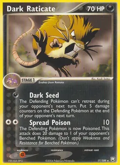 Dark Raticate card from Team Rocket Returns, number 17/109